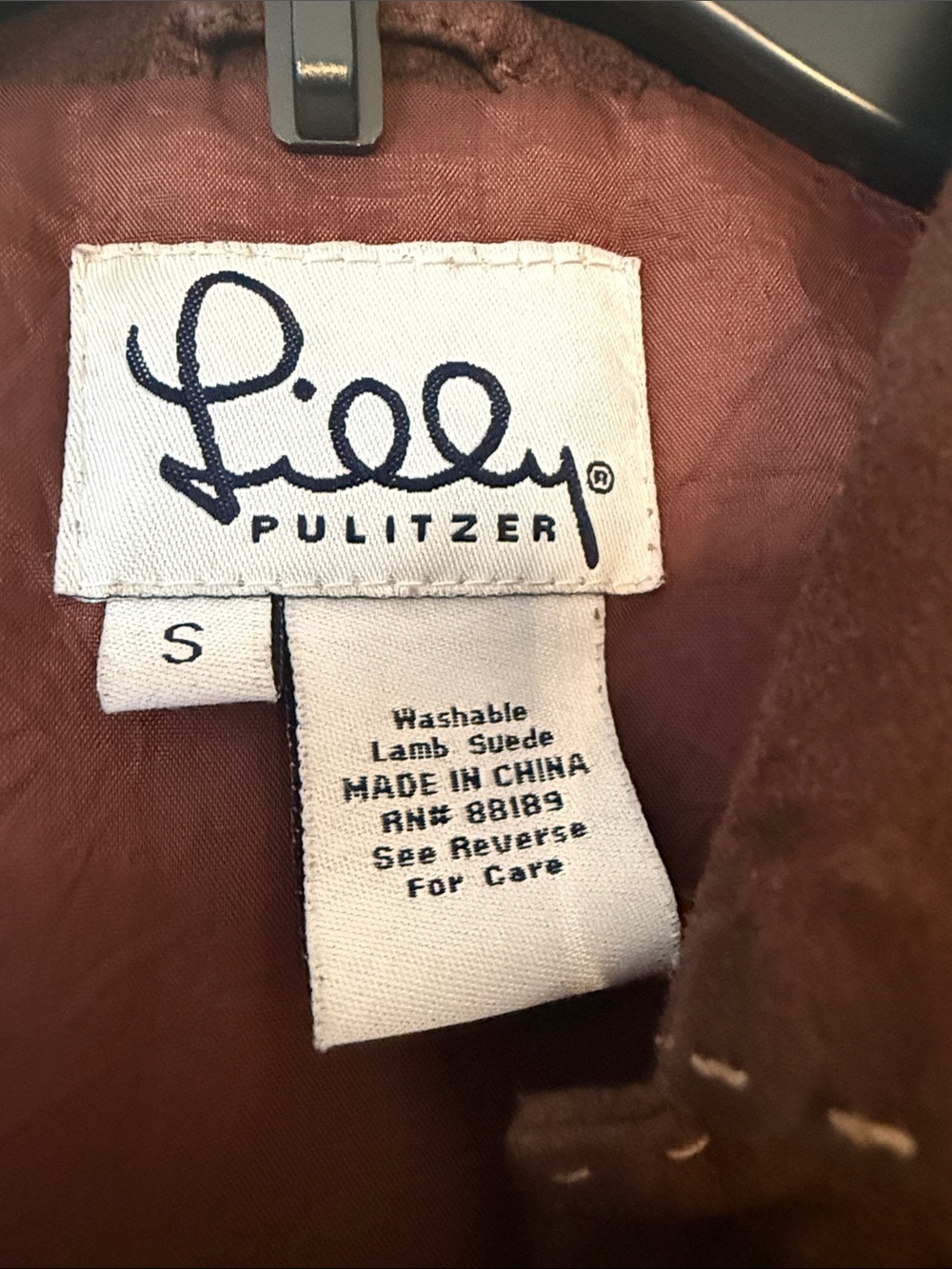 Vintage Lilly Pulitzer Brown Lamb Suede Belted Safari Jacket Coat Small - Picture 2 of 13
